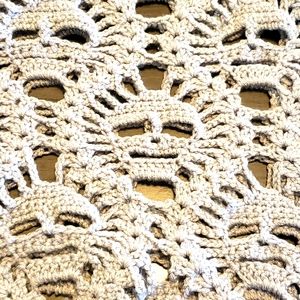 Crochet LOST SOULS shawl light gray METALLIC